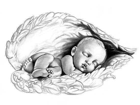 Baby Angel Wings Tattoo | Large Wings And Baby Angel Tattoo Design ...