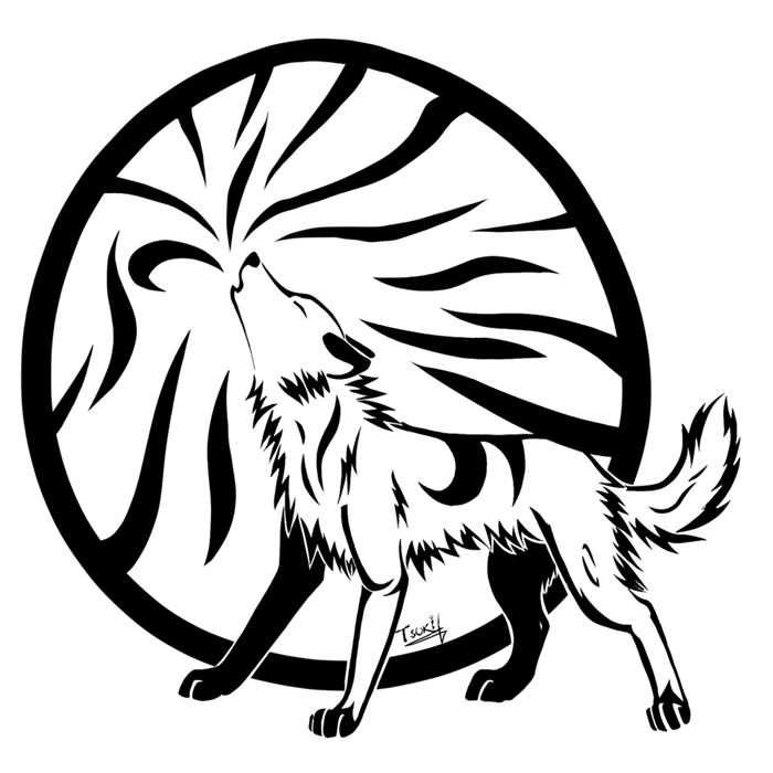 Tribal yin yang wolves by Tsukihowl on deviantART