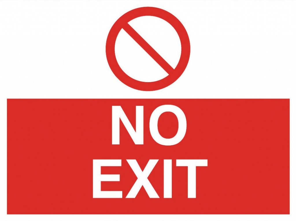 No Exit / Exit Prohibited Sign – Non-Photoluminescent Rigid PVC ...