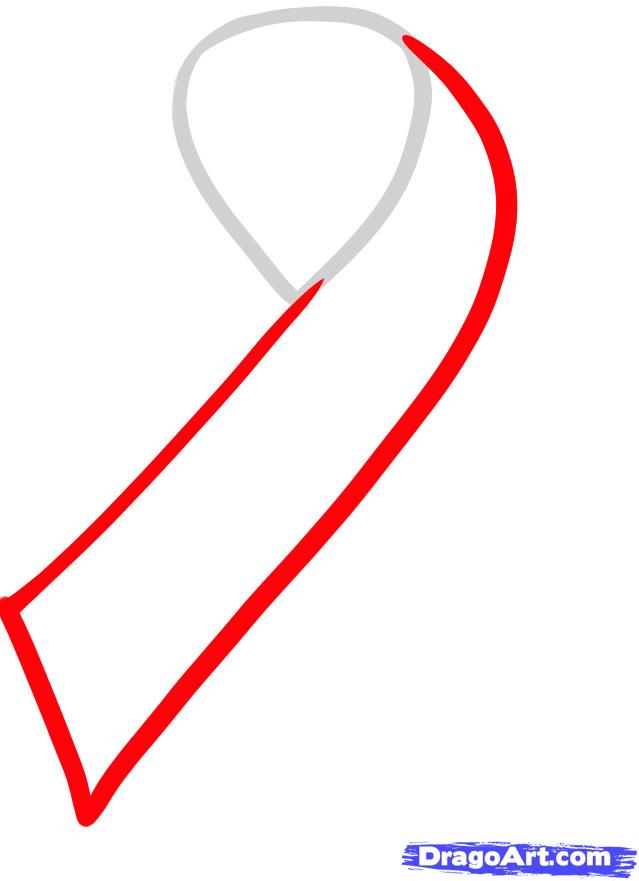 Draw a Cancer Ribbon, Breast Cancer Ribbon, Step by Step, Drawing ...