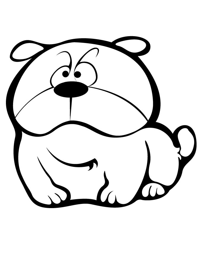 Cute Cartoon Dog Coloring Page | H & M Coloring Pages