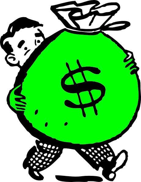 Green Money Bag clip art - vector clip art online, royalty free ...