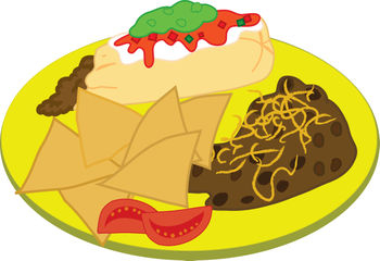 Clipart Illustration of a Burrito Plate ( Mexican Food ) | Okul ...