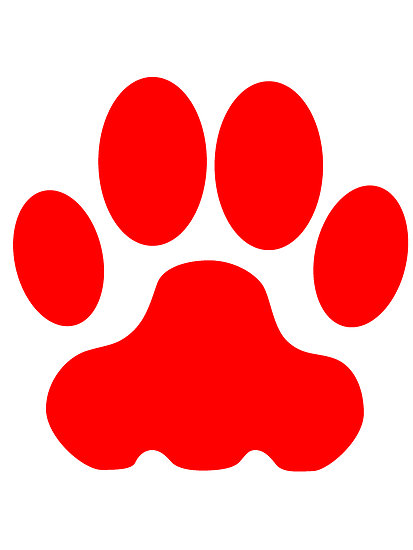 Red Big Cat Paw Print" by kwg2200 | Redbubble