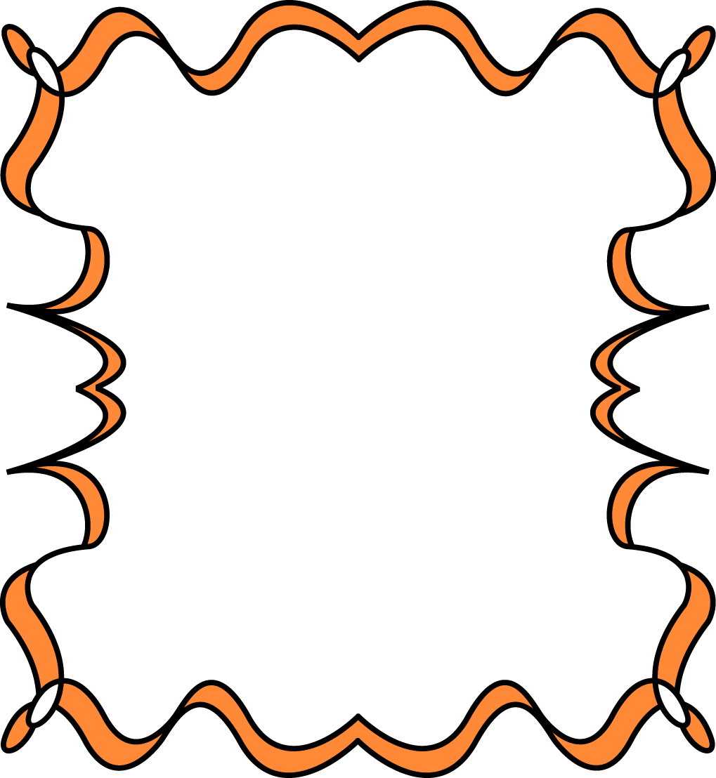 Orange Full Page Zig Zag Border Frame - Free Clip Art Frames