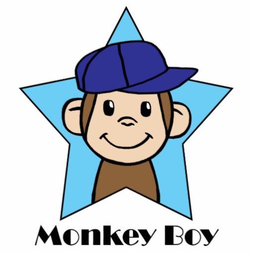 Cute Cartoon Clip Art Happy Monkey in Star w Hat Posters | Zazzle
