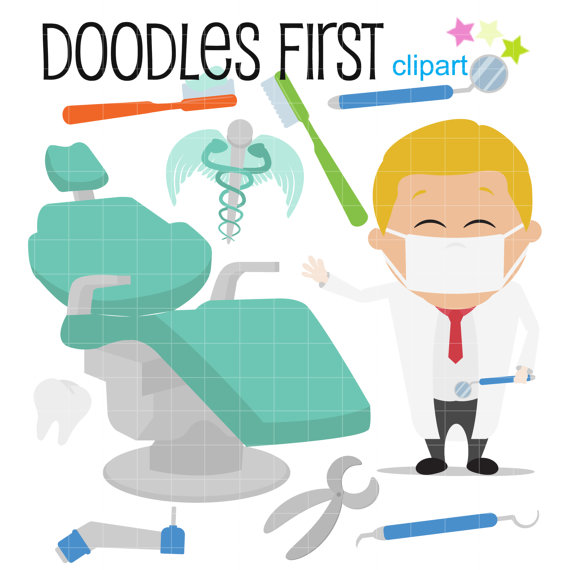 Oral Hygiene Clip Art for Scrapbooking Card Making by DoodlesFirst