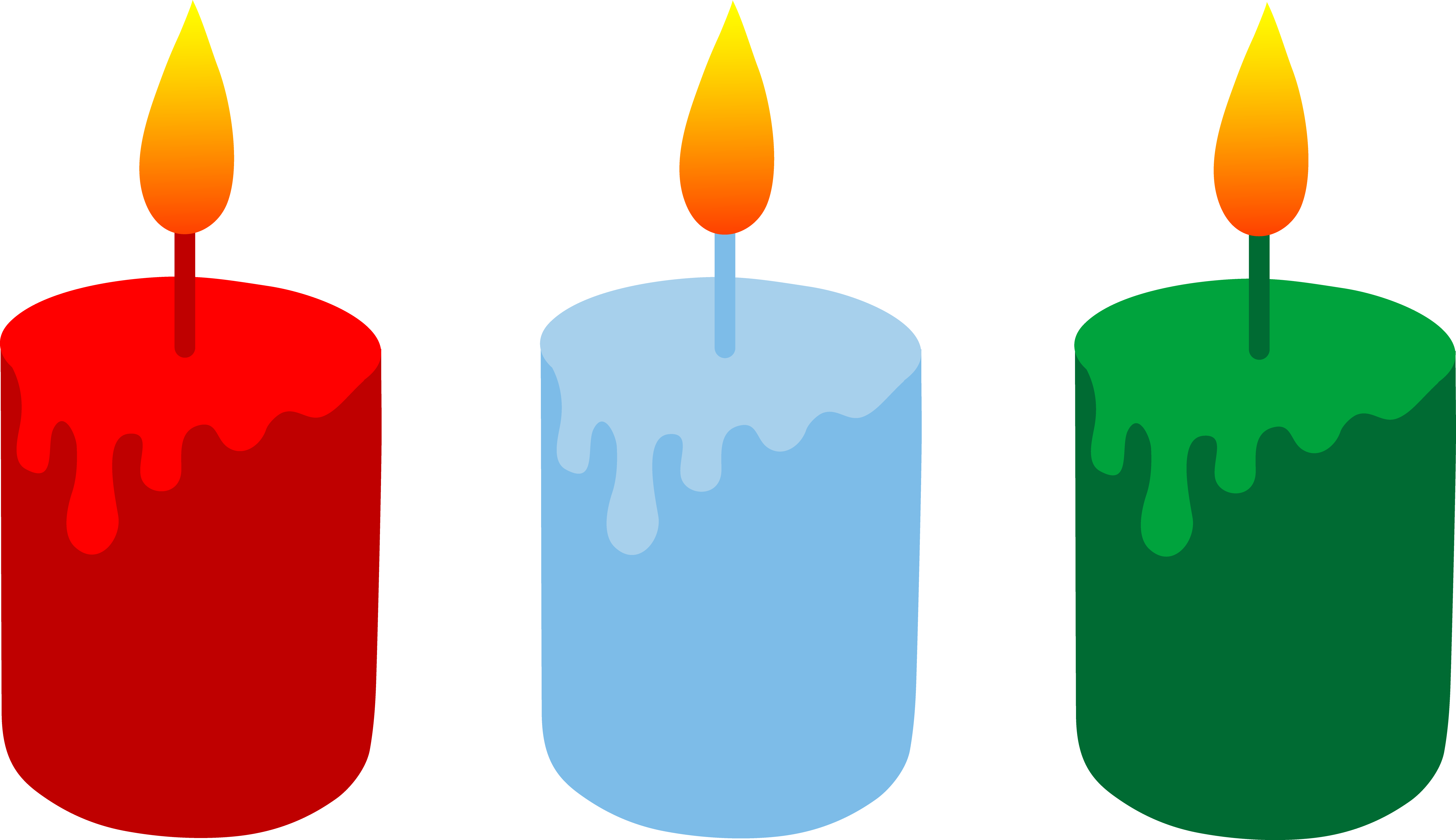 Three Christmas Holiday Candles - Free Clip Art
