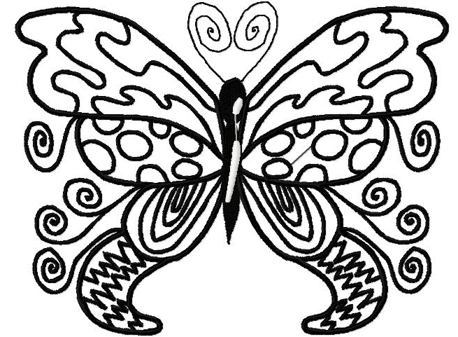Redwork and Outline :: 1710 Butterfly Outline 5 x 7 hoop ...