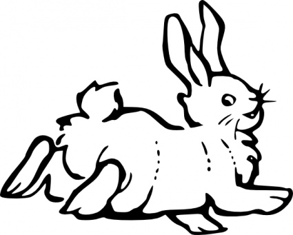 Running Rabbit Outline clip art - Download free Animal vectors