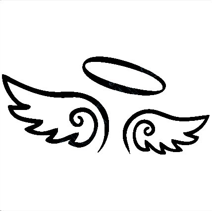 Angel Wings Decal with Halo, angels decals, angels stickers, vinyl ...