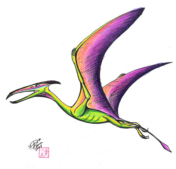Draw a Flying Dinosaur Colored by Diana-Huang on deviantART