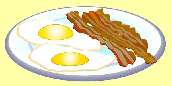 Eggs and Bacon Breakfast - Free Clip Art