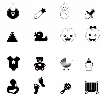Cute baby icons free vector Free vector for free download (about 2 ...
