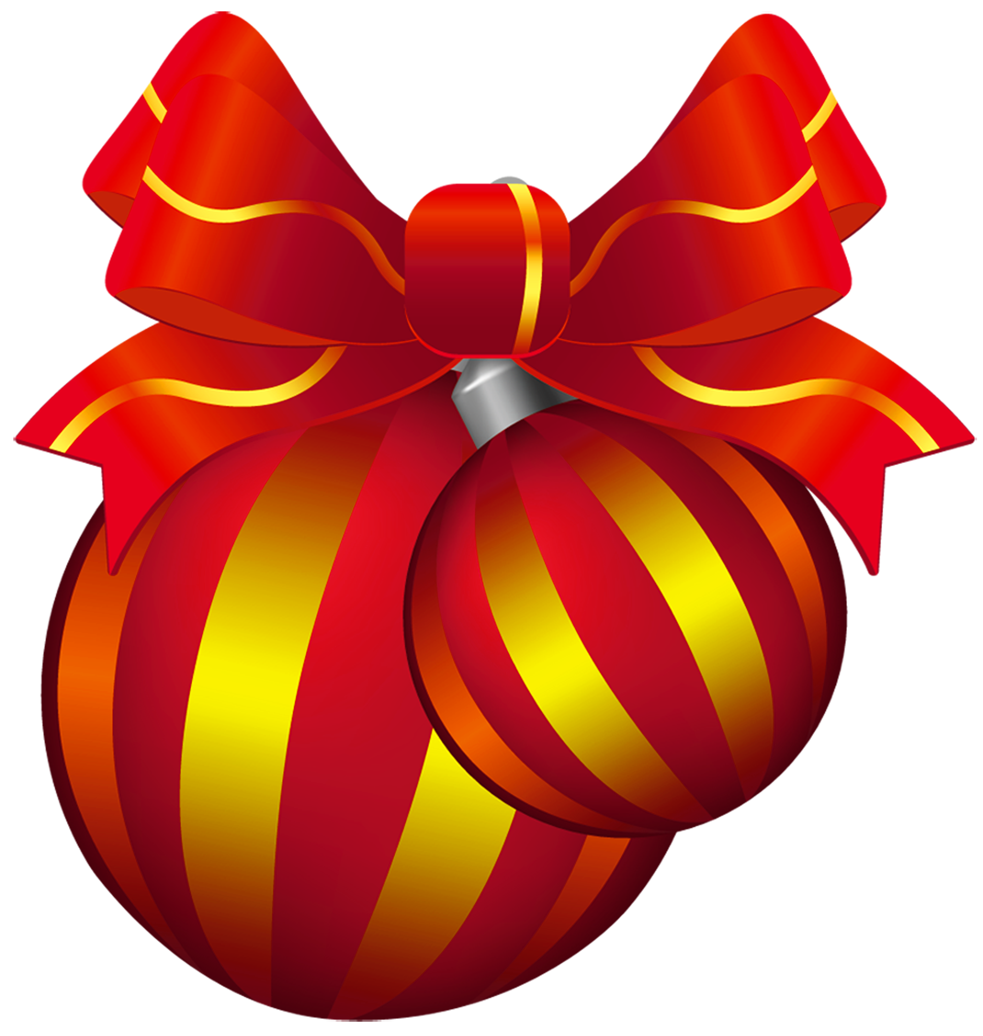 Two Transparent Red and Yellow Christmas Ball PNG Clipart