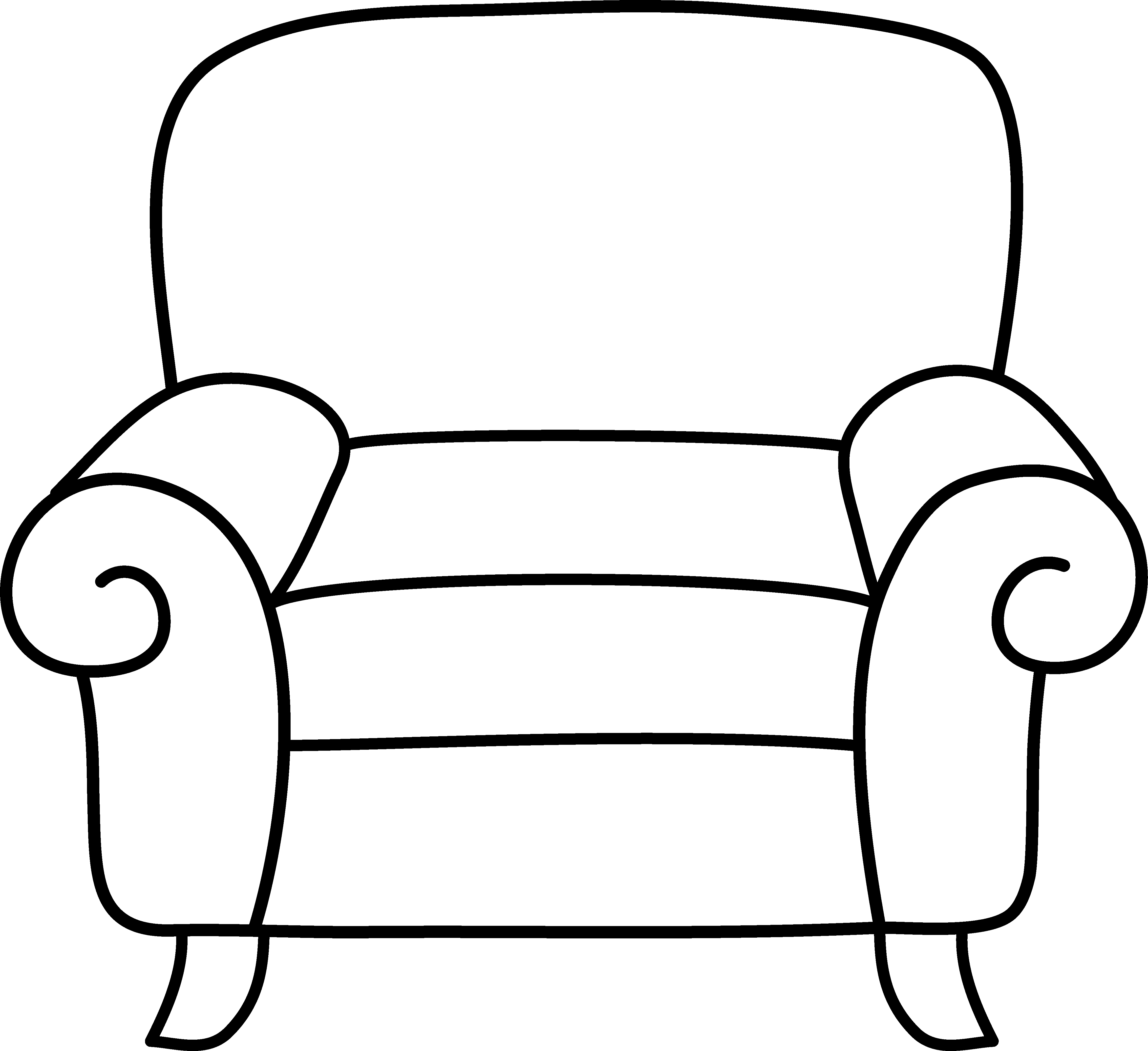 Armchair Coloring Page - Free Clip Art