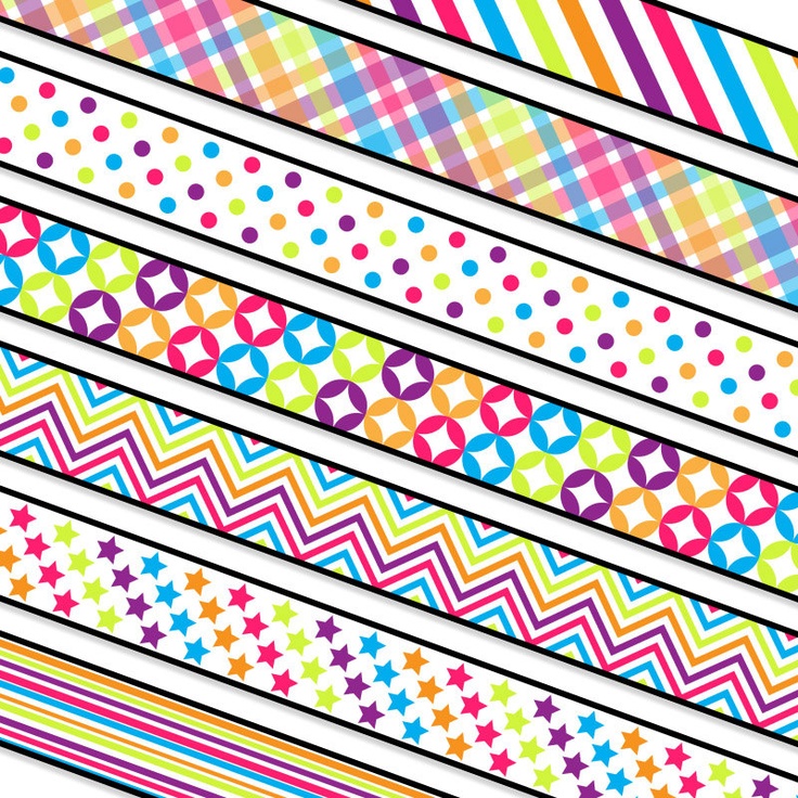Digital Clip Art - Rainbow Digital Ribbon Clipart - Digital Scrapbook…