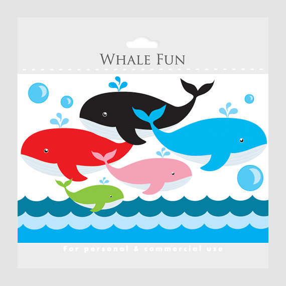 Popular items for whale clip art on Etsy