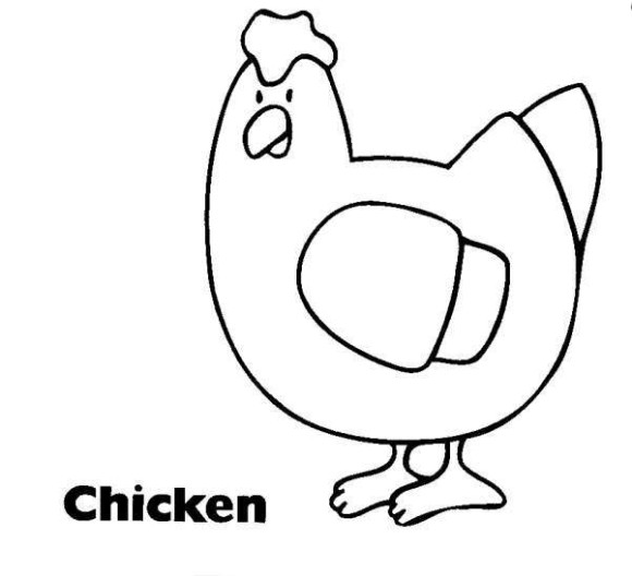 A Chicken Hen Farm Animal Coloring Pages - Animal Coloring pages ...
