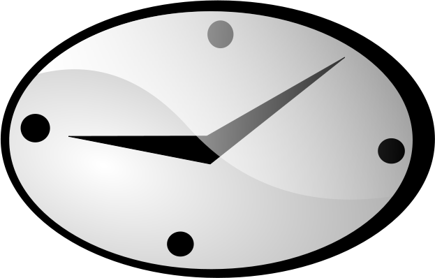 Glossy Oval Wall Clock Clip Art Download