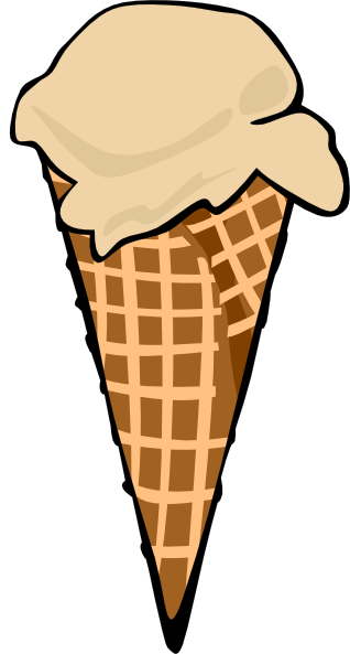 Ice Cream Cone (1 Scoop) clip art - vector clip art online ...