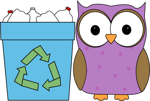 Owl Classroom Recycler Clip Art - Owl Classroom Recycler Vector Image