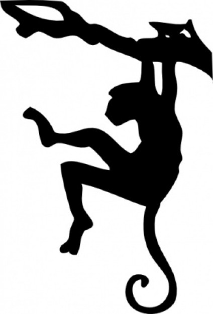 Monkey Sihouette clip art Vector | Free Download