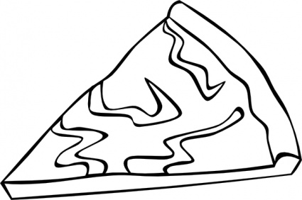 Cheese Pizza Slice (b And W) clip art vector, free vectors - Vector.