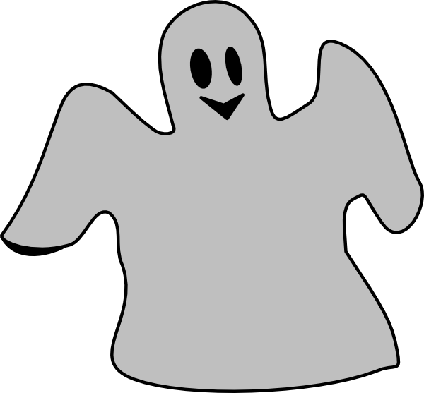 Free Smiling Gray Ghost Clip Art