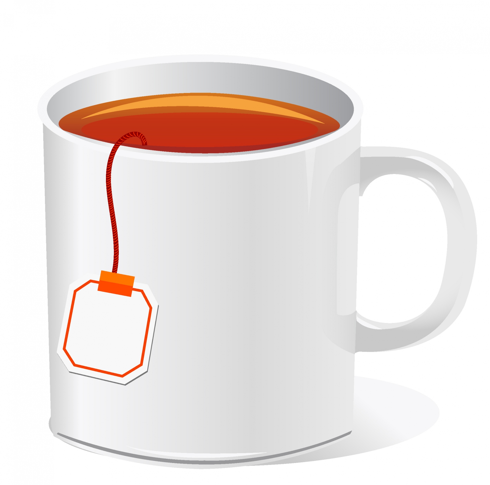 Tea cup with teabag Free Vector / 4Vector