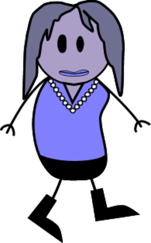 lady wearing jewelry stick figure - vector Clip Art