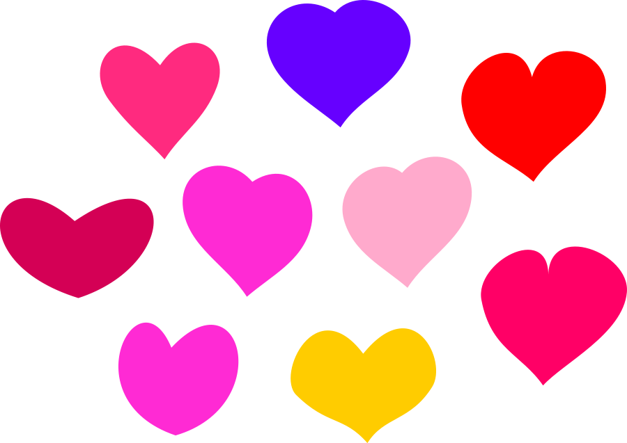 Bundle of Hearts small clipart 300pixel size, free design ...
