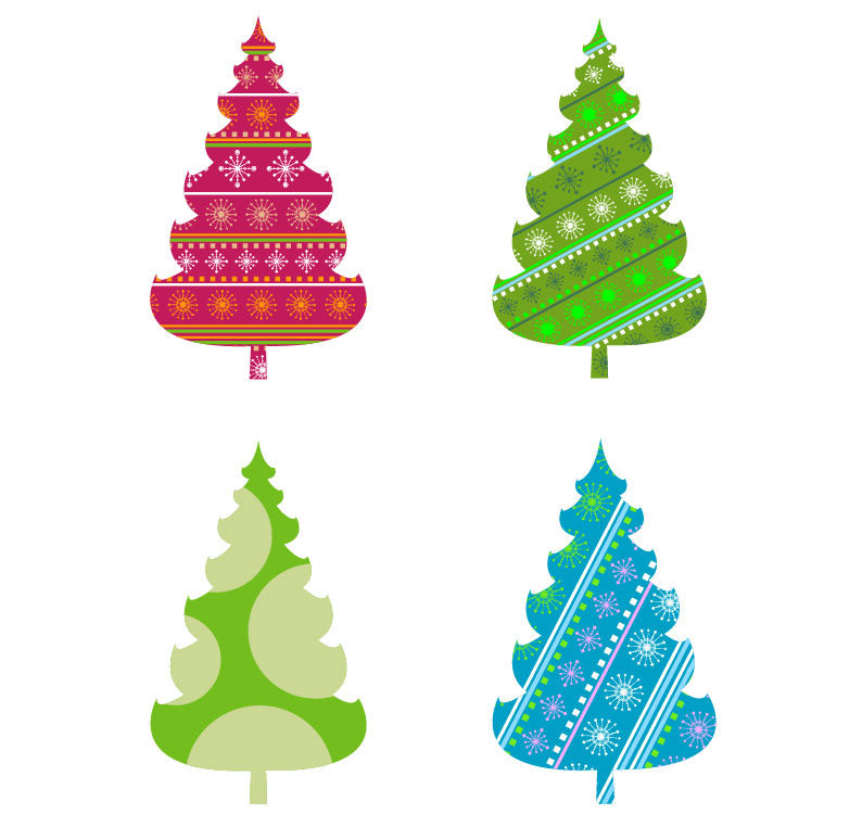 Abstract Christmas Tree Clipart