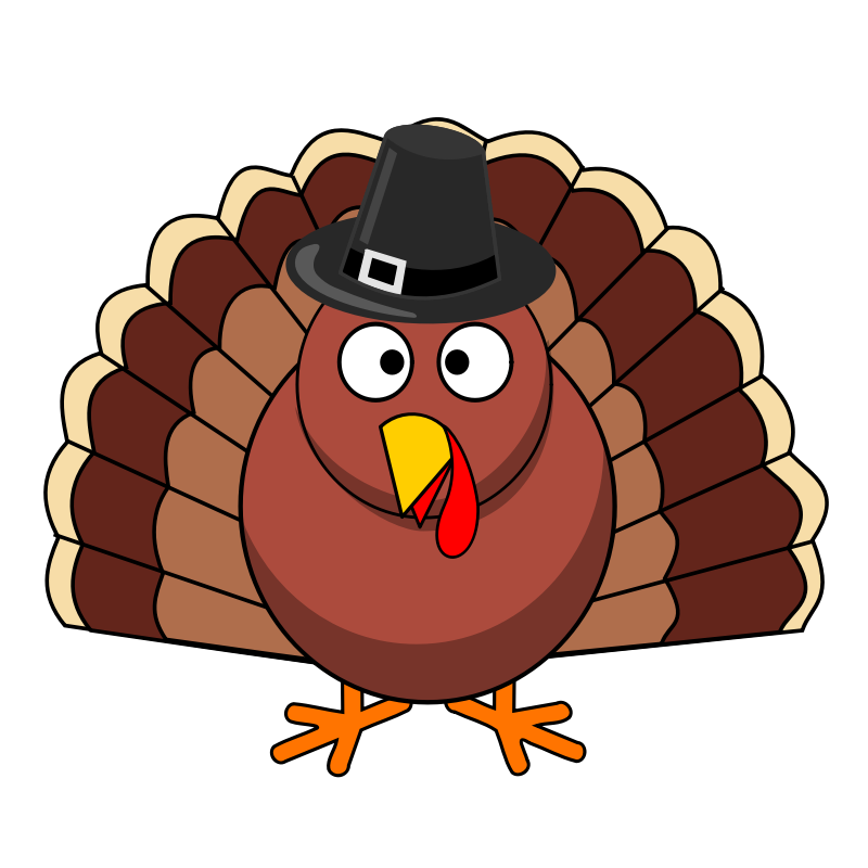 Clipart - Thanksgiving Turkey with Black Hat