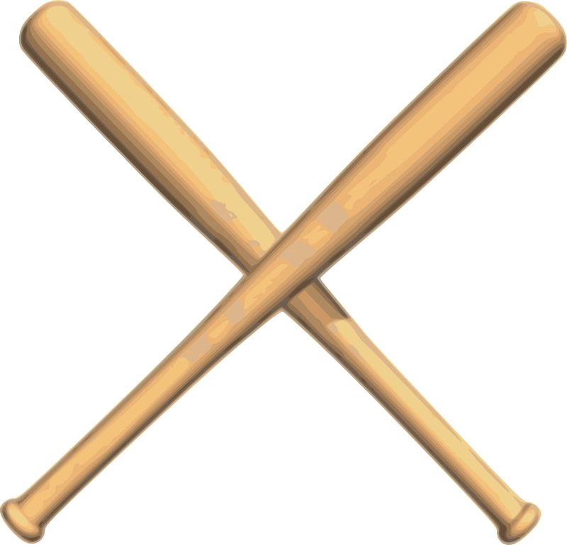 Clipart - Crossed bats baseball