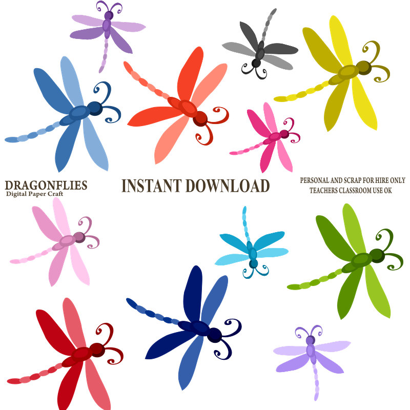 Popular items for dragonfly clipart on Etsy