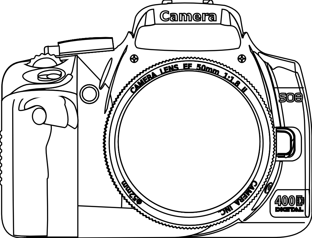 clipartist.net » Clip Art » flomar dslr camera black white line ...