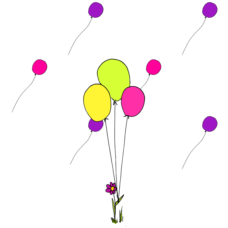 free printable ladybug png and balloons card – Ballon Clipart ...