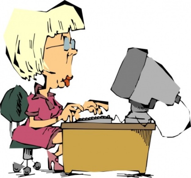 Female Computer User clip art Vector | Free Download