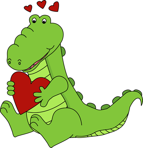 Alligator Valentine's Day Love Clip Art - Alligator Valentine's ...