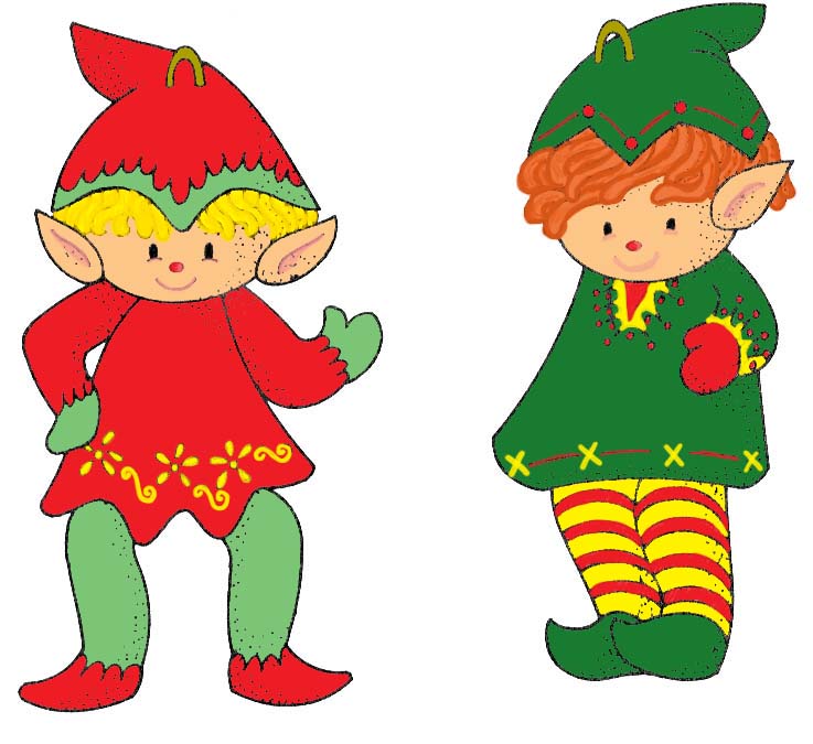 Christmas Elves .two cute wooden ornaments | Cotton Arts Boutique ...