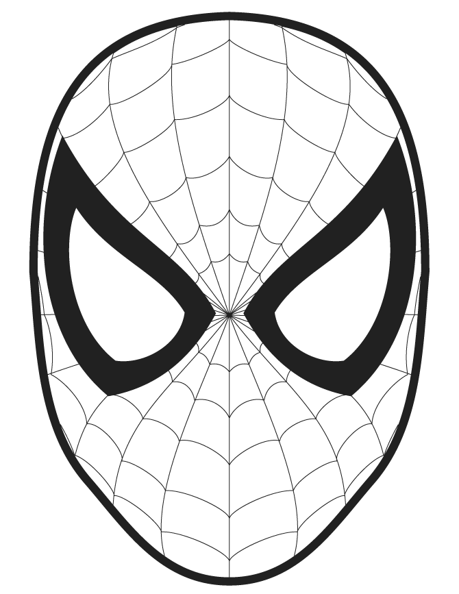 Spider Man Face Template Cut Out Coloring Page Free Printable ...