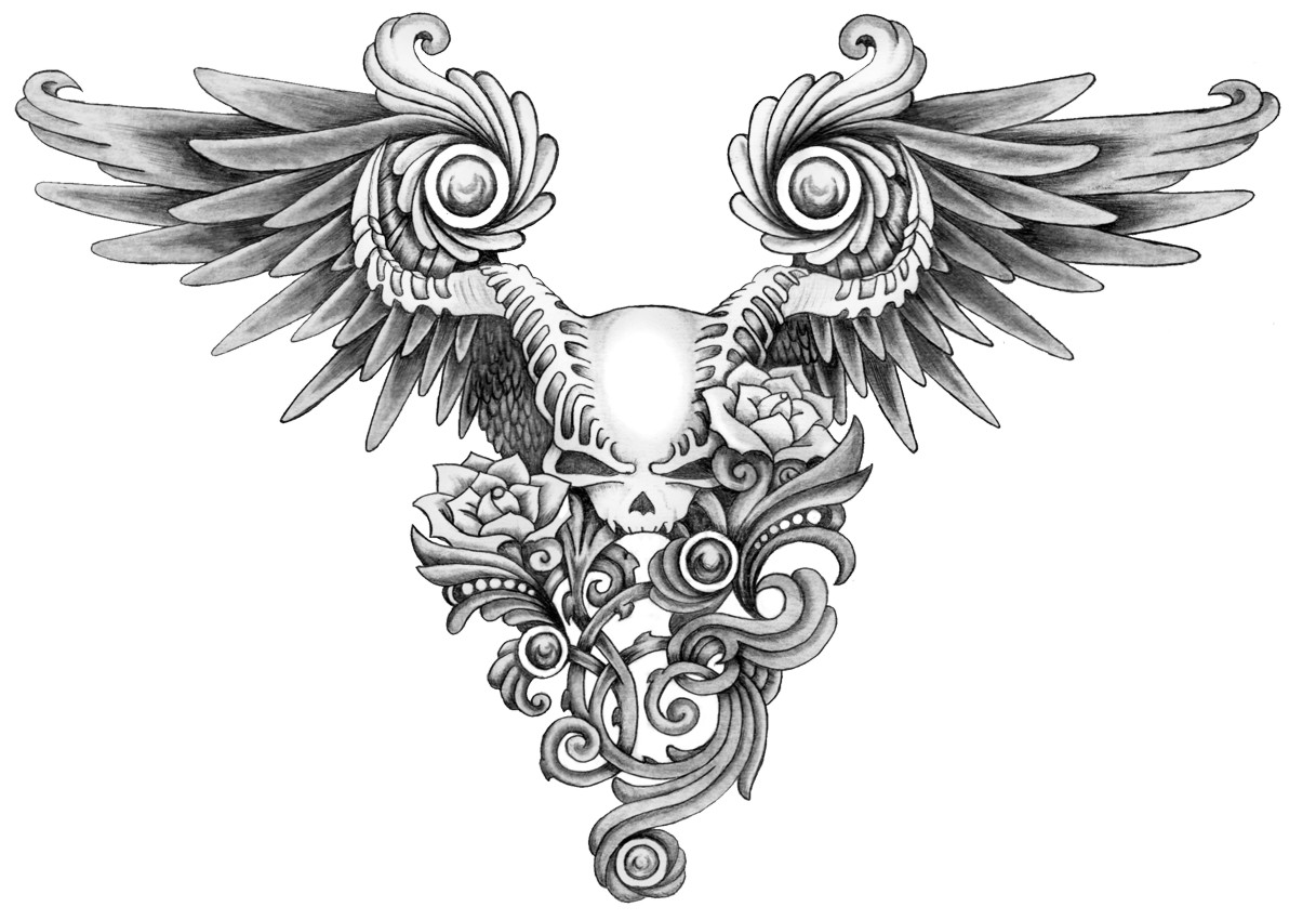 Winged_Skull_Tattoo_by_Annikki ...