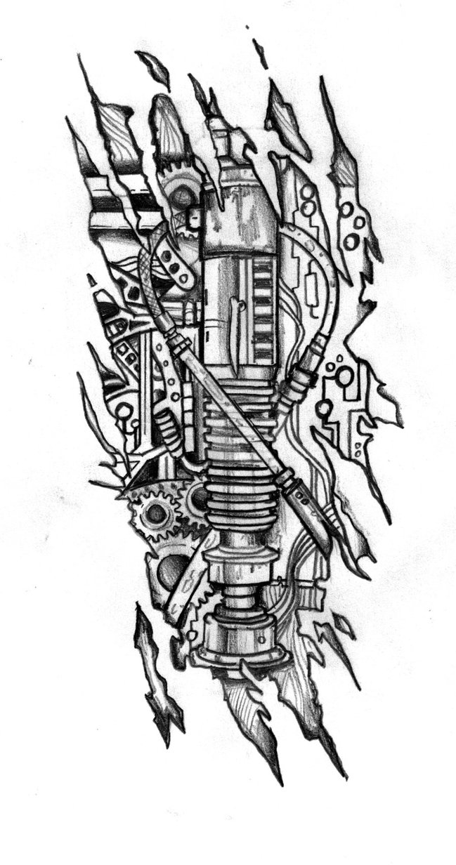 Biomechanic Lightsaber Tattoo Design by CustomArtwerk on DeviantArt