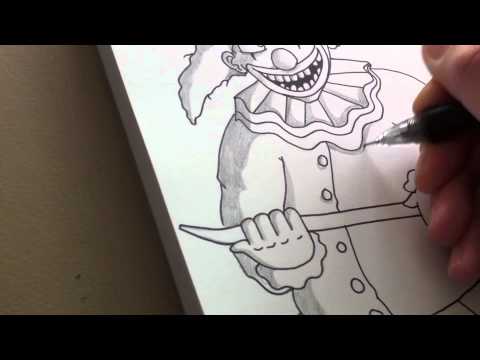 Evil Clown Drawing - YouTube