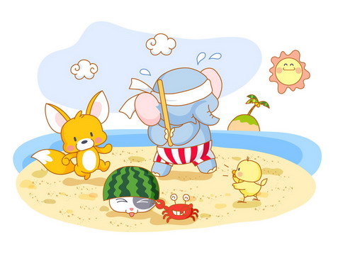 Funny Colorful Cartoon Animals Wallpaper Murals for Kids Bedroom ...