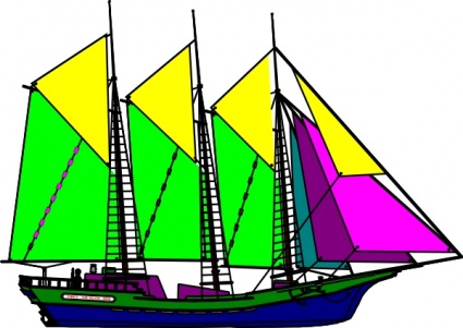 Large Sailing Ship Yellow Purple clip art - Download free Other ...