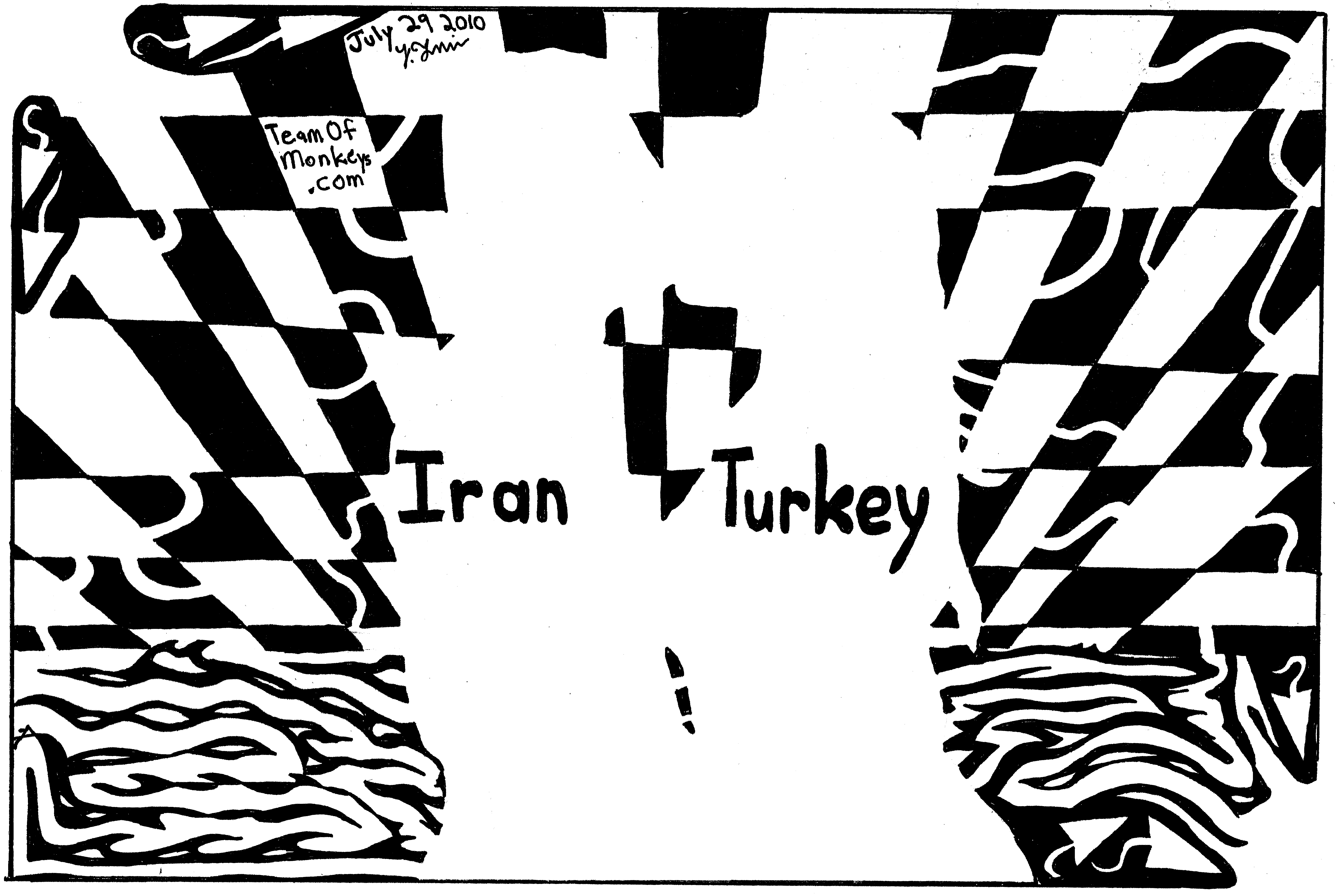 Psychedelic Mazes: Maze cartoon of Iran and Turkey as a couple ...