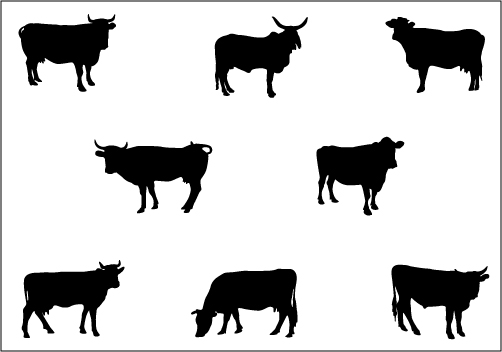 Variety of Cow Silhouette Vector for Download ...