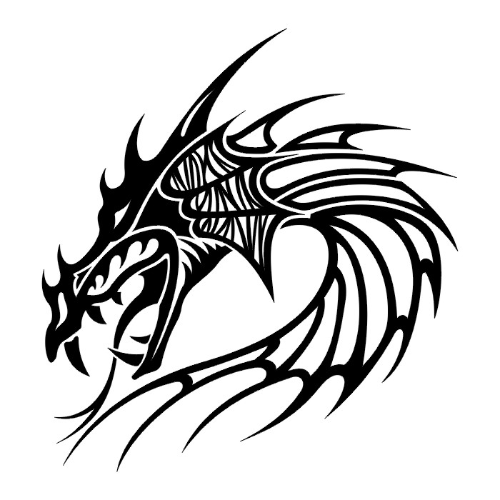 Tribal Dragon Face Tattoo Design | Tattoobite.com